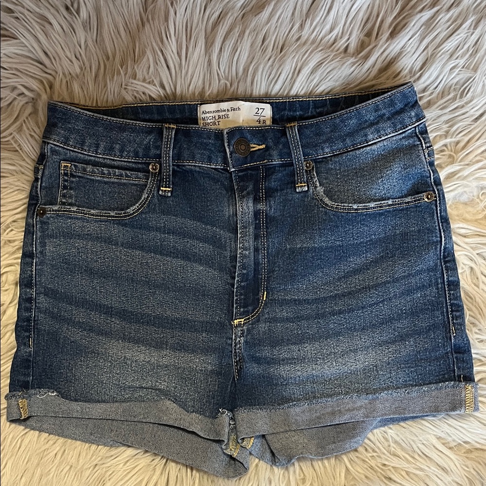 Abercrombie & Fitch Dark Blue Jean Shorts